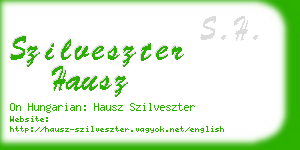 szilveszter hausz business card